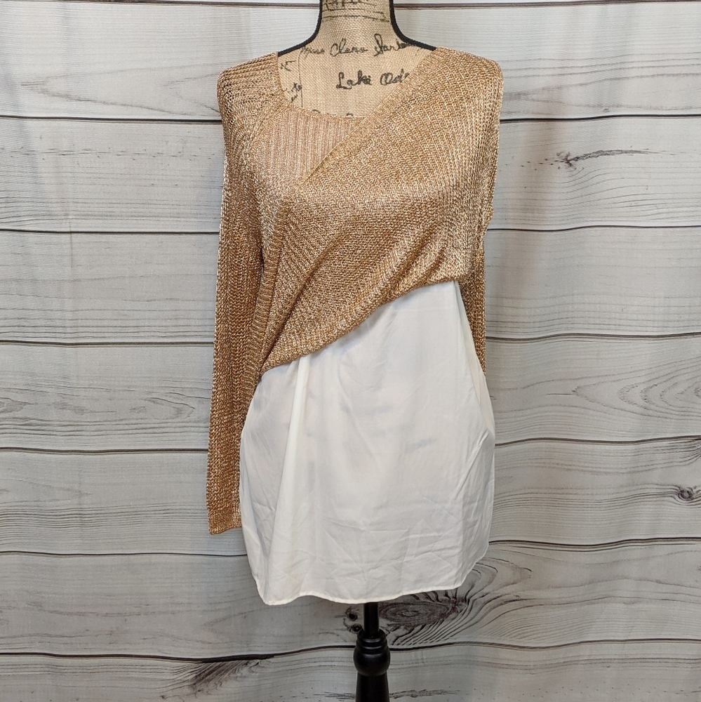 CHICO'S Copper Mesh over Polyester Shell Sz 2... - Picture 9 of 16